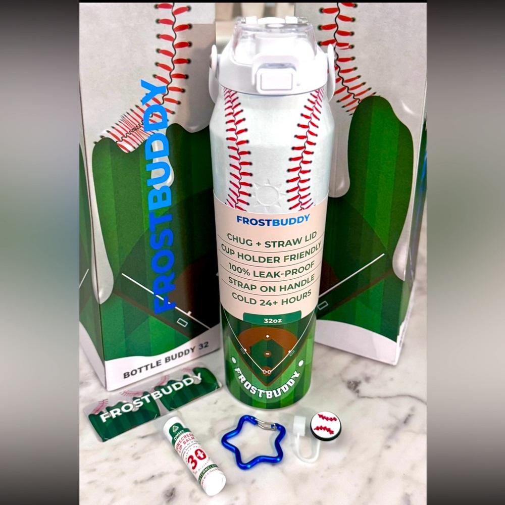 SoldOutOnline FrostBuddy Baseball Drip Bottle Buddy Tumbler! 32oz ~ NIB MultiUse